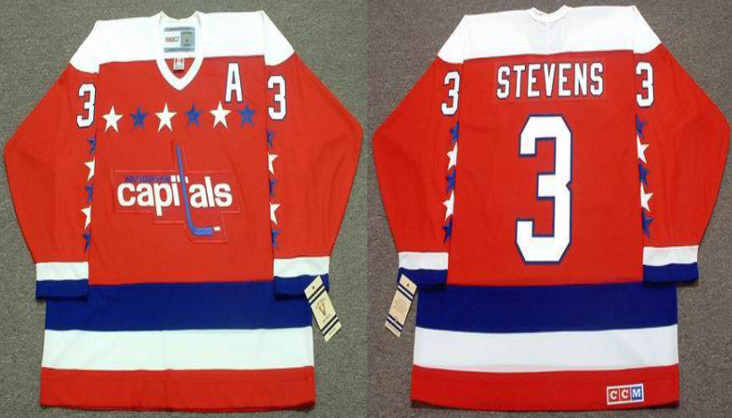2019 Men Washington Capitals 3 Stevens red CCM NHL jerseys